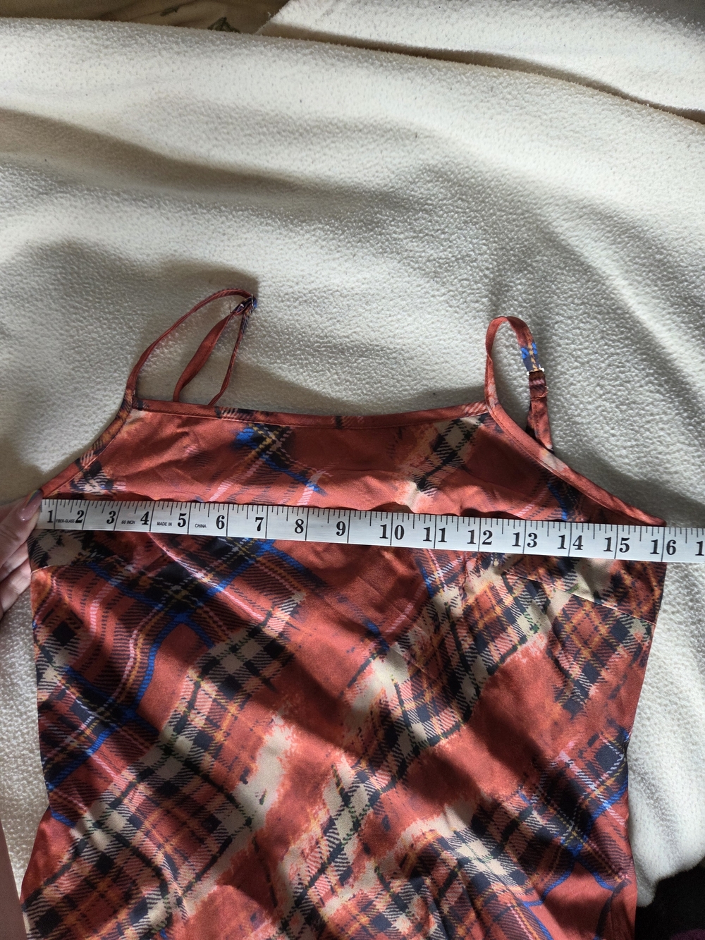 Cider Orange Plaid Midi-Dress - Picture 7 of 15